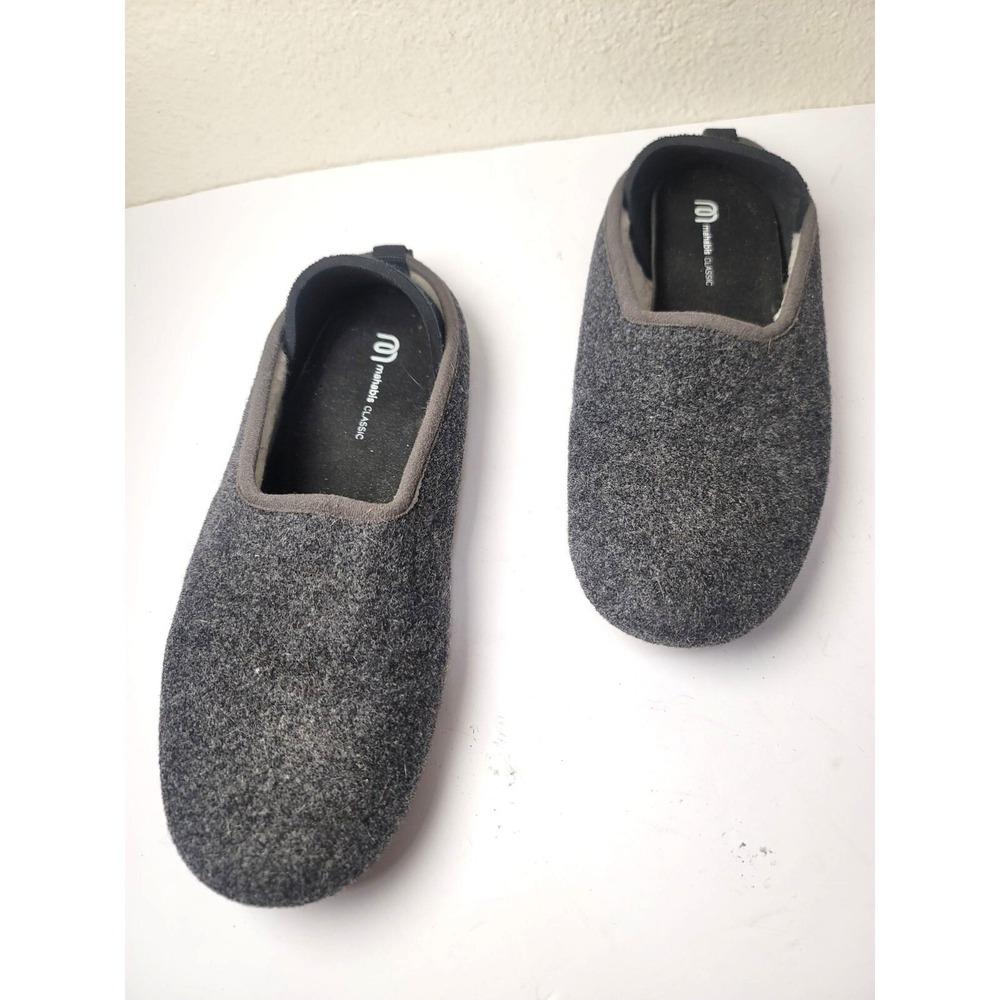 Mahabis Classic Women's Wool Slippers Rubber Soles In Charcoal Size‎ 40
